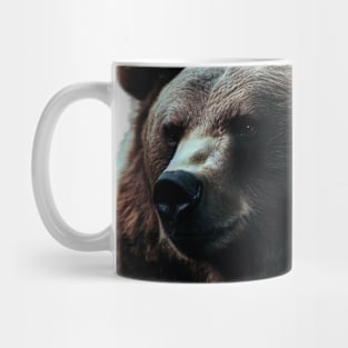 A brown bear in nature that looks cute and cuddly looks warm. Mug